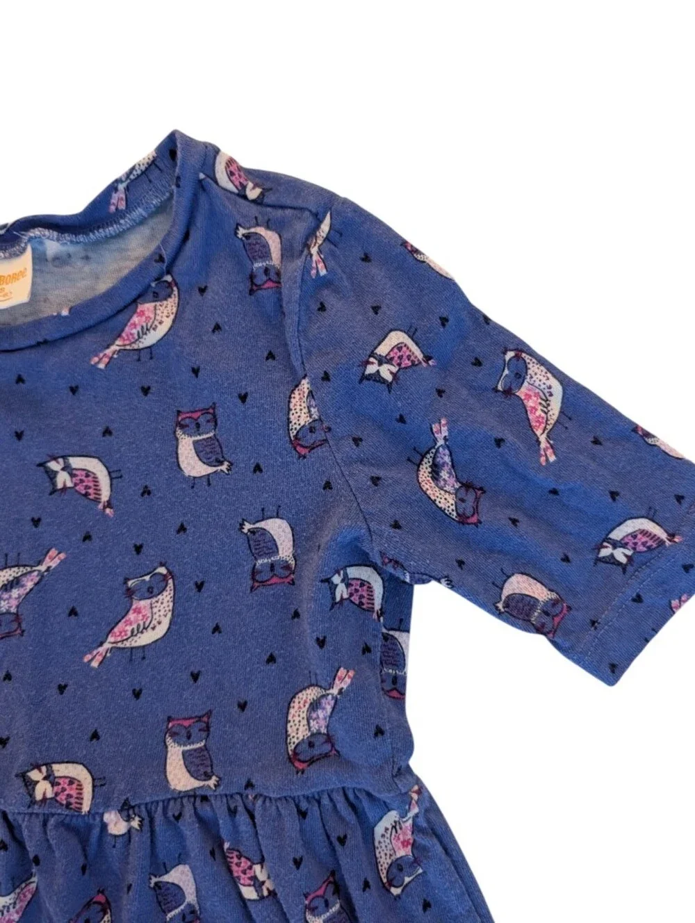 Gymboree Girls' Blue Dress With An all-over Bird Print Cotton Size S (5 - 6)